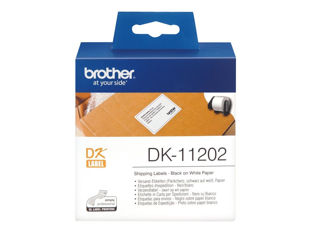 Brother DK-11202 - Schwarz auf Weiß - 62 x 100 mm 300 Etikett(en) (1 Rolle(n) x 300 Versandetiketten - für Brother QL-1050, QL-500, QL-550, QL-560, QL-570, QL-650, QL-710, QL-720, QL-820